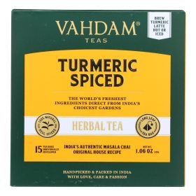 Vahdam Teas - Hrbl Tea Organic Turmeric Spice - Case Of 6 - 15 Bag